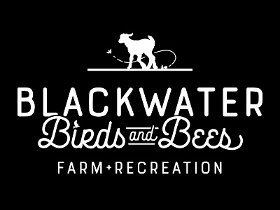 Blackwater Birds And Bees badge bees birds branding design glamping goat graphic design logo vector