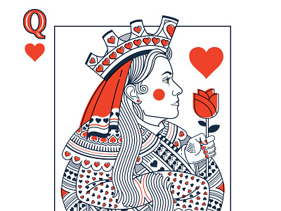 queen of hearts card drawing