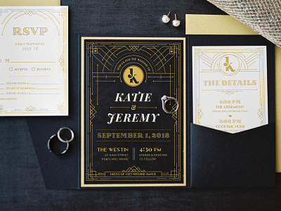 Wedding Invitation art deco card design graphic design invitation logo vector wedding wedding invitation