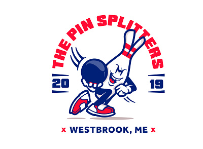 The Pin Splitters logo badge bowling bowling pin branding design graphic design illustration logo vector