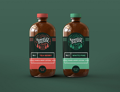 Rangeley Balsam Boston Rounds balsam boston round branding design graphic design illustration labels logo lotion maine package package design packaging pine tree