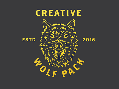 Creative Wolfpack illustration line art line drawing wolf