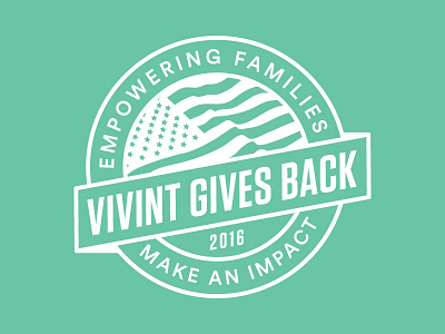 Vivint Gives Back badge charity emblem flag lockup seal