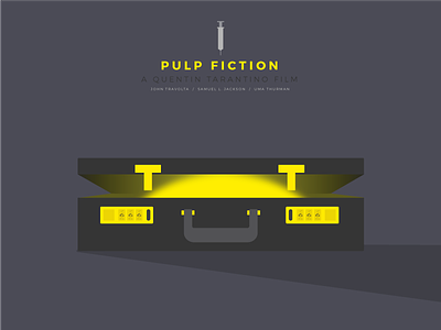 Pulp suitcase design flat icon iconic illustration light movie poster pulp fiction suitcase tarantino vector visual