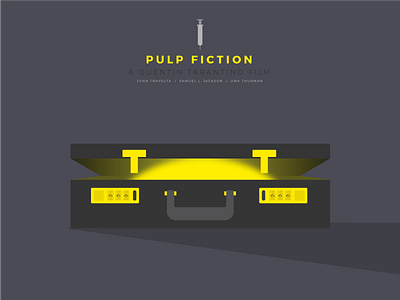 Pulp suitcase design flat icon iconic illustration light movie poster pulp fiction suitcase tarantino vector visual