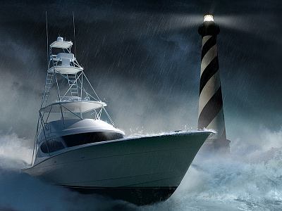 Put a Yacht in the Storm.. advertising branding digital art filter graphic design illustration photo compositing photo editing photoshop retouch visual