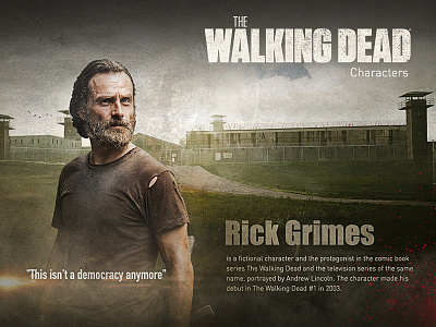 The Walking Dead Characters - Rick Grimes photocompositing characters compositing digital art graphic design movie card photoshop retouch rick grimes the walking dead tv series typography vector