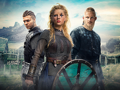 Vikings Series - poster composition composition digital art movie post production poster retouch series ui vikings visual webdesign