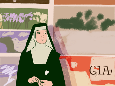 Corita Kent, The Pop Nun 1970s digital illustration ilustración