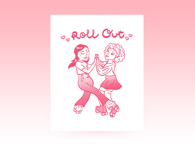 Roll Out design graphic design illustration retro roller skates screen print vector