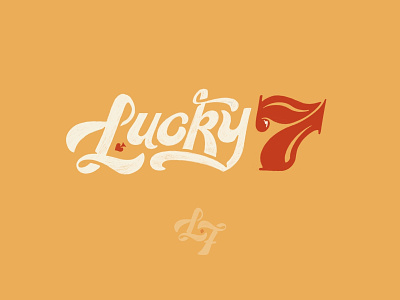 Lucky 7 Sketch branding hand lettering hand type ipad sketch logo mark lucky procreate typogaphy