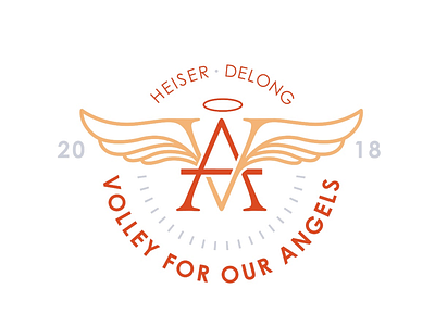 Fundraiser Logo Design angels fundraiser logo logodesign typography volleyball