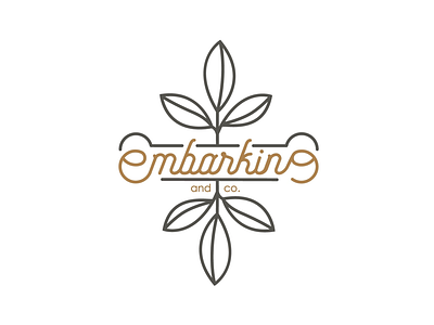 Embarking and co. bone dog logo logodesign nature plant