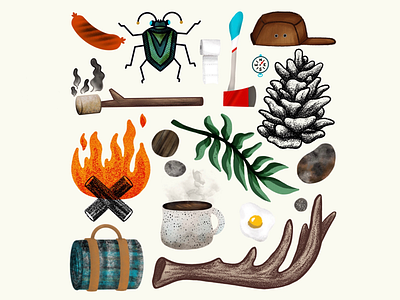 Procreate Survival Guide camping coffee food illustration nature outdoors plants procreate texture