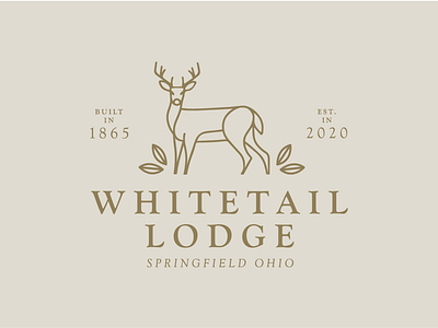 Whitetail Lodge final logo branding cabin branding deer deer logo graphic design line work logo logo design minimal minimalist branding nature logo wedding venue