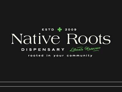 Native Roots — Unused Concept branding cannabis cannabis branding cannabis design cannabis logo dispensary hand lettering happiness lettering logo logotype marijuana native native roots roots tree typography vector weed weed logo