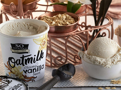 So Delicious Oatmilk Vanilla Ice Cream creamy vanilla bean dairy free delicious dessert hand lettering ice cream icecream lettering logo logotype sketch so delicious typography vanilla vanilla bean