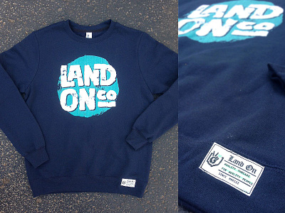 Land On Hoodie apparel distress land on skateboard lettering painting sweatshirt typography vintage