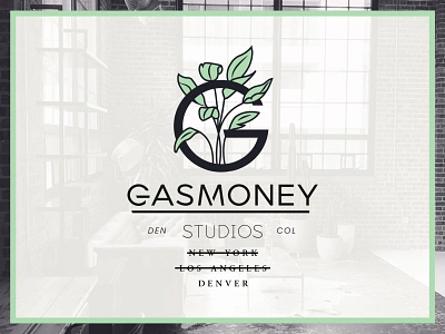 Gasmoney Studios Logo Design Plant Concept birds of paradise colorado denver g gas gasmoney glyph house plant light logodesign logotype los angeles money natural light new york photography photography studio plant studio typography