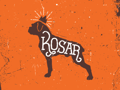 King Kosar bernie kosar boxer browns cleveland crown distress dog hand lettering silhouette king kosar texture