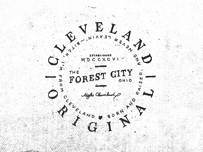 Cleveland OG canvas cleveland crest forest city hand lettering lock up moses cleveland ohio original texture typography