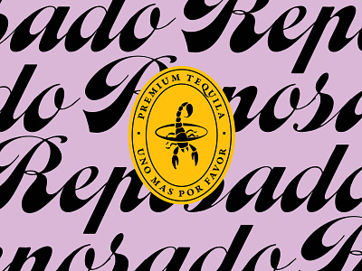 Telson Reposado brand brandin branding crest design graphic design lettering logo purple reposado scorpion telson tequila typography vector