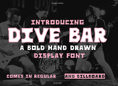 Dive Bar Font billboard branding dive bar font fonts hand lettering lettering logo logotype pink typeface typeface design typography vector