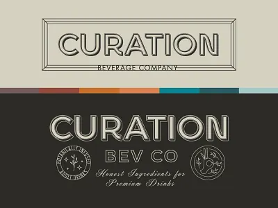 Curation vintage logotype alcohol beverage brand brand design branding brown calligraphy color palette curation graphic design hand lettering illustration lettering liquor logo logotype seltzer typography vintage wine