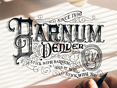 Barnum Sketch barnum circus colorado denver hand lettering illustration lettering pen and ink sanborn sanborn map typography