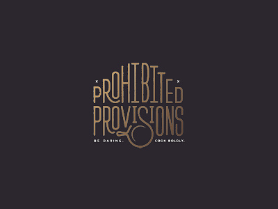 Prohibited Provisions cook food logo logotype prohibited provisions restaurant restaurant logo word mark