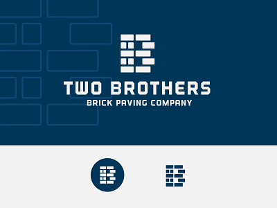 Two Brothers Brick Paving Company b logo brick identity industrial logo mason patio pavers sans serif