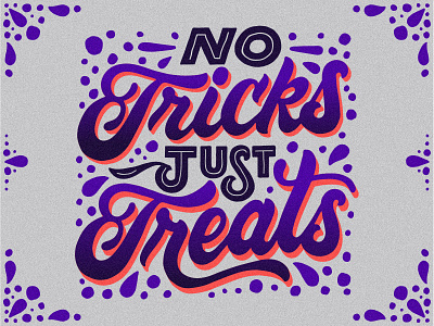 Trick or Treat dots halloween hand lettering holliday illustration ipad lettering orange purple rgb treat trick trick or treat typography