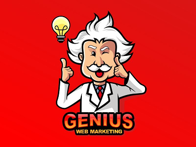 Einstein Genius cartoon cartoon logo illustration logo mascot vector