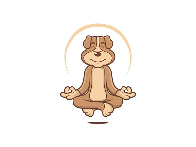 Dog Guru cartoon design dog logo mascot vector
