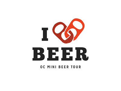 I LOVE BEER beer chicago clean heart logo old pop red tab texture tour tshirt