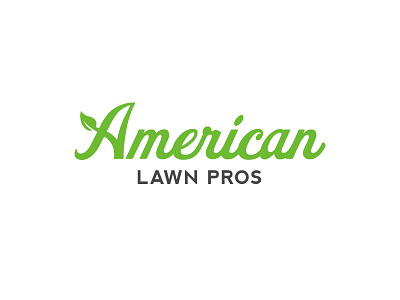 LAWN CARE COMPANY american clean green lawn logo script type