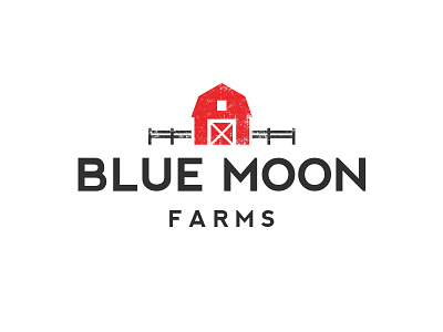 Blue Moon Farms barn brand clean farm flat logo red texture