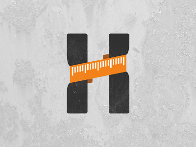 H badge black clean fitness grey h letter ruler texture type