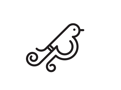 Bird bird black line logo mark thicklines