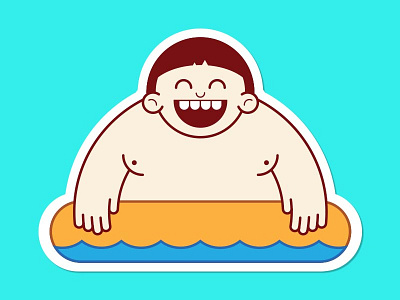 Floatin' at the Pool illustration sticker stickermule