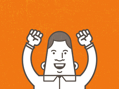 Pumped design illustration line man orange