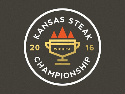 Kansas Steak Champ Final badge bbq clean design fire foil kansas steak trophy