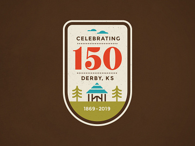 City of Derby 150th 150th anniversary badge branding gazebo green logo trees
