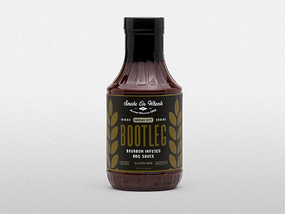 Bootleg Bourbon BBQ Sauce barbecue bbq branding custom type design label design packaging rustic sauce vintage