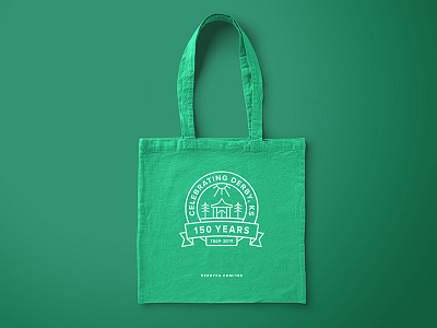 Branded Tote Bag 150 anniversary branding monoline design