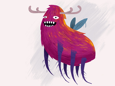 Little monster illustration character design illustration ipad pro monster paint procreate purple texture
