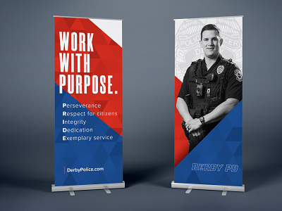Police Branding banner brand branding clean design identity logo police recruiting tradeshow type typography
