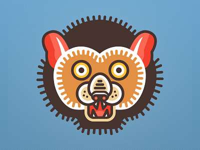 Grizzly Bear animal clean fur icon illustration mark cross minimal modern simple tattoo traditional