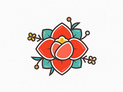 Floral billybutton bright clean crisp flower fun icon illustration leaf natural sharp whimsical