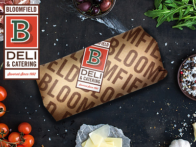B Deli artisan brand craft deli fancy letterform logo packaging sandwich sticker vintage